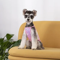 dog summer thin clothes pure cotton fabric tie dye printed camisole comfortable and breathable pet supplies