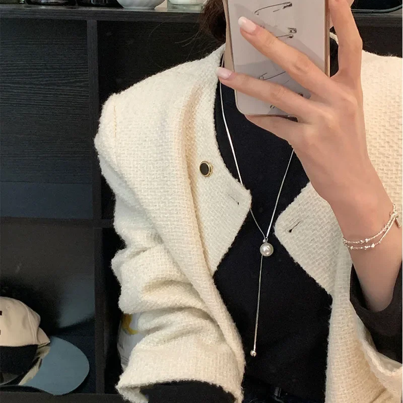 Длинное жемчужное ожерелье NicheDesign 2024 новый стиль простая элегантная уникальная