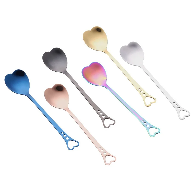 

Mini Spoon Heart Shape Coffee Spoon Dessert Sugar Stirring Spoons Teaspoon Dinnerware Stainless Steel Kitchen Accessories