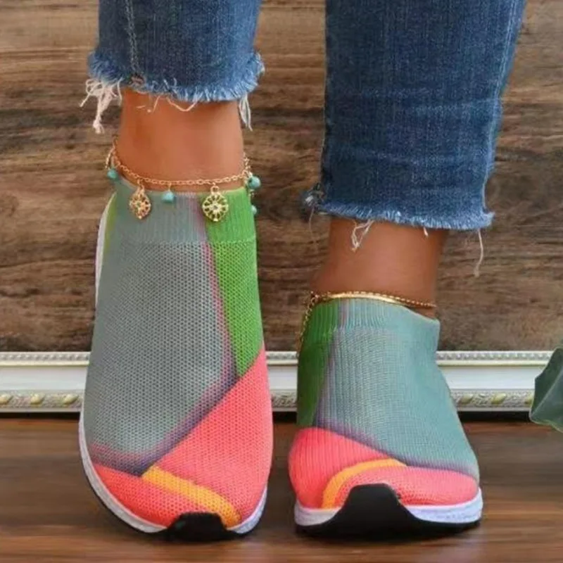 

Women's Sneakers New Mix Colors Slip on Ladies Comfy Loafers Large-Size Female Sport Flats Ladies Tennis 43