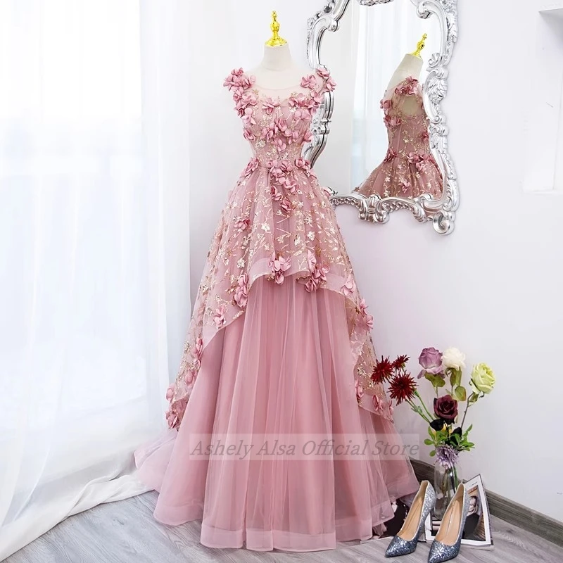 Розовое платье принцессы Quinceanera для девочек по индивидуальному заказу пышное