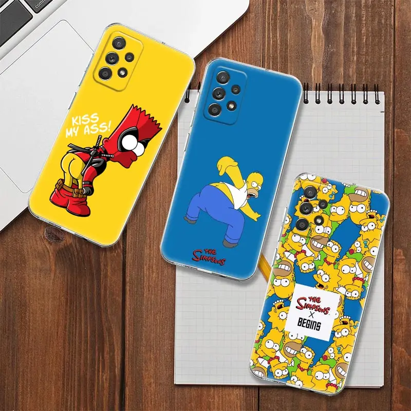 

Cartoon Homer S-Simpson-Boy Cosplay Clear Case For Samsung Galaxy A53 5G Case A52 A23 A13 A12 A32 A33 A73 A41 Soft Silicon Cover