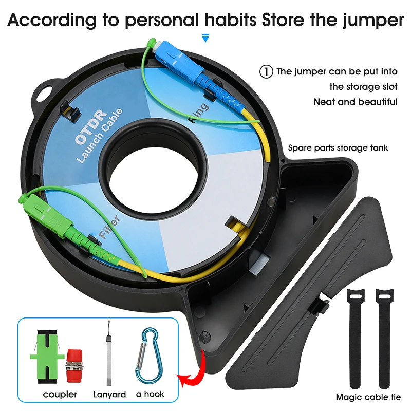 Fiber Rings 500M Fiber Optic OTDR Launch Cable Box 1Km 2Km SC/APC SC/UPC