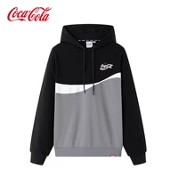 cocacola official hoodie mens streamer splicing trend loose pullover hoodie couple mens fashion clothing trends