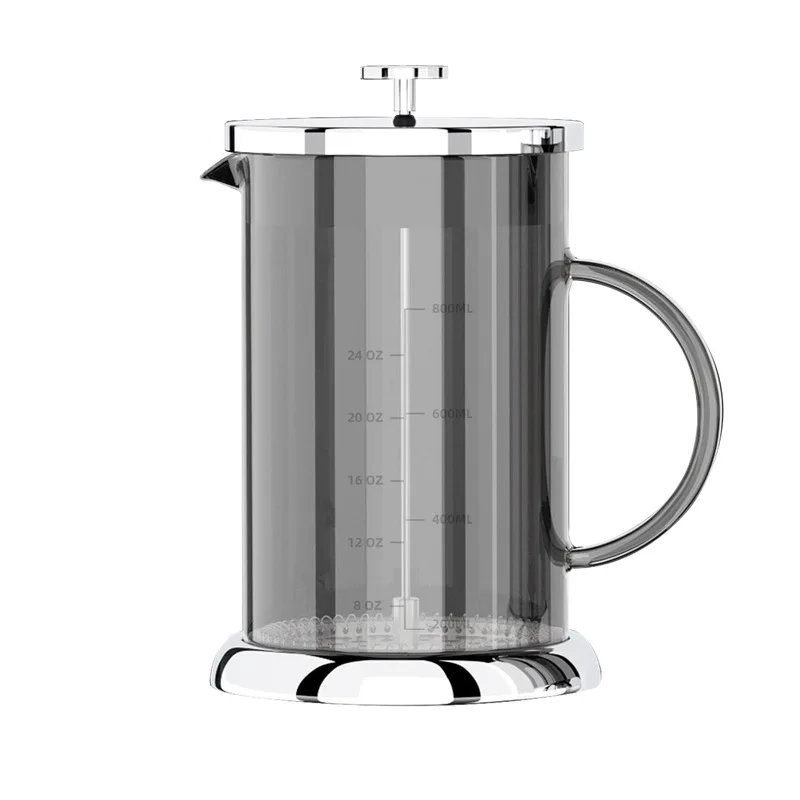 

Ion-plated coffee press pot high borosilicate glass tea filter household double-layer milk frother 1000ML
