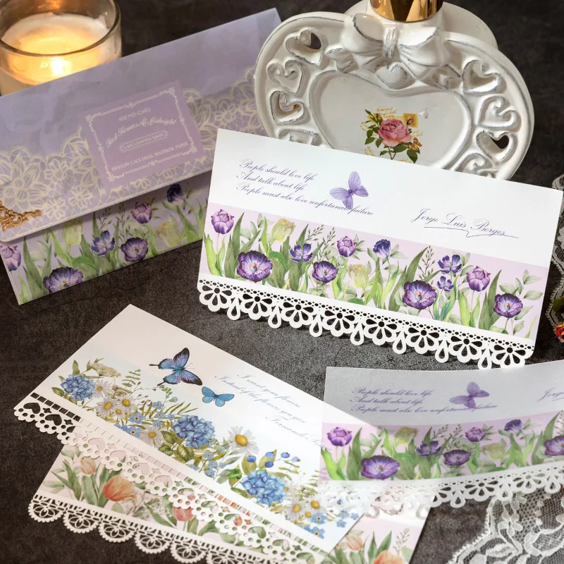 

10Pcs Material Paper Memo Pads Vintage Art Collage Floral Lace Junk Journal Planner Scrapbooking Decorative DIY Craft Paper