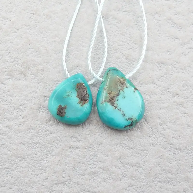 

Бирюзовые подвески из натурального камня, 13x10x4 мм, 11x9x3 мм, 1 г, 2 шт., модные ювелирные украшения из полудрагоценных камней