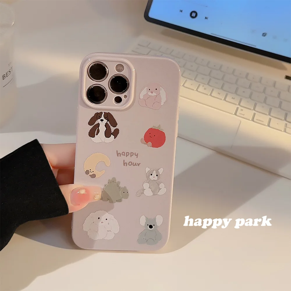 

Cartoon Happy Park Animals Phone Case for iPhone 14 12 13 11 Pro ProMax Plus X XR Xsmax Shockproof Phone Cover