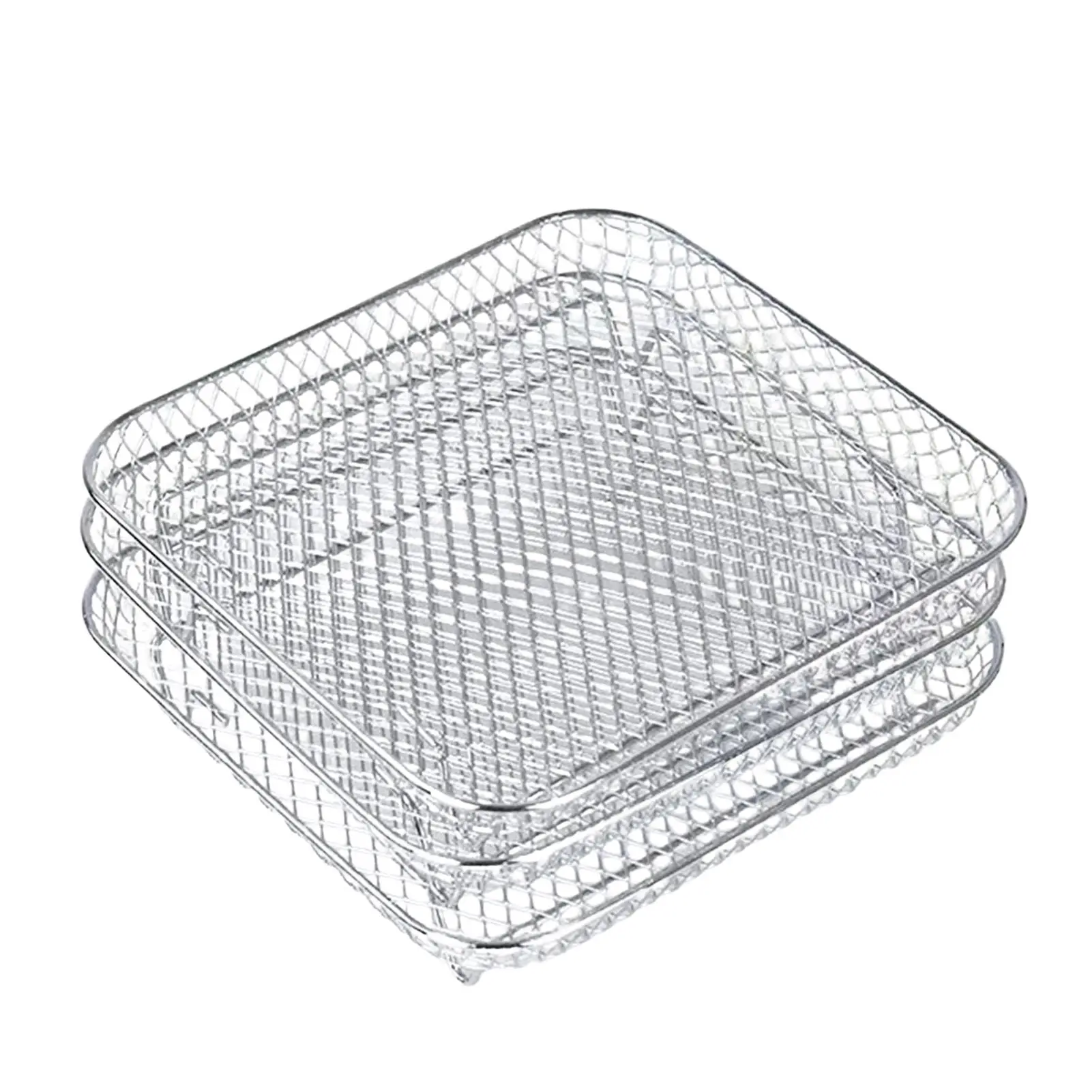 

Air Fryer 3-Layer Grill Square Grill Stand Air Fryer Accessories Multi-purpose Rack Square Stand Grill Air Fryer Stainless Steel