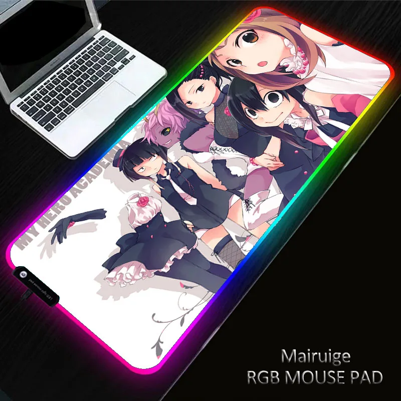 

My Hero Academia RGB Gaming Pad Rubber Non-Slip Laptop PC Led Gamer Large Anime XL Mouse Pad Keyboard Mousepad for Computer Desk