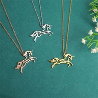 custom name necklace for girl personalised cartoon horse silver letters choker jewelry gold necklaces for women gift for child