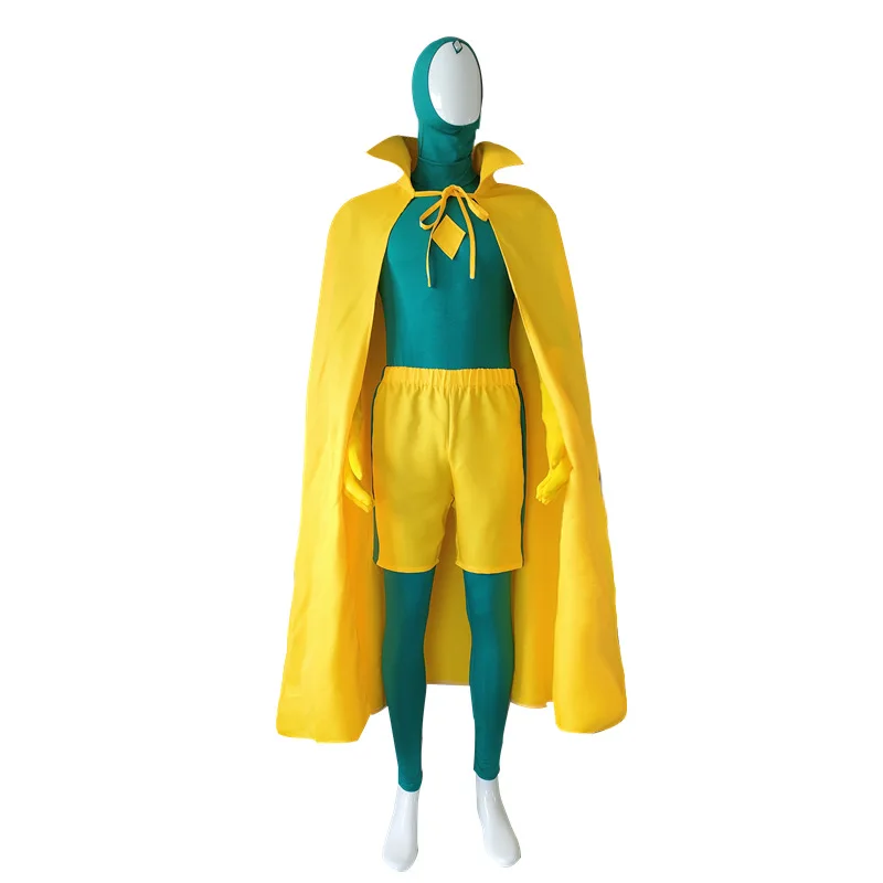 Костюм для косплея Ванда Vision Scarlet Witch желтый плащ зеленый комбинезон мужской