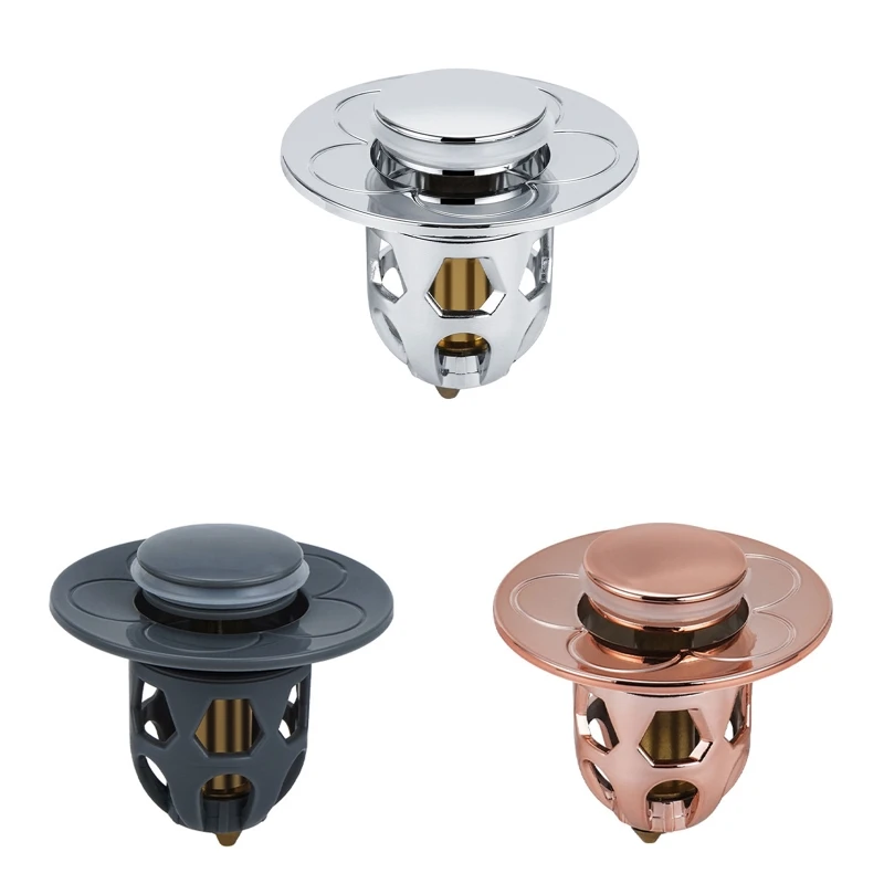 

Pop-Up Bathtub Plug Anti-clogging Drain Filter Wash Basin Sink Drain Stopper Push-type Bounce Core Durable Hair Catcher