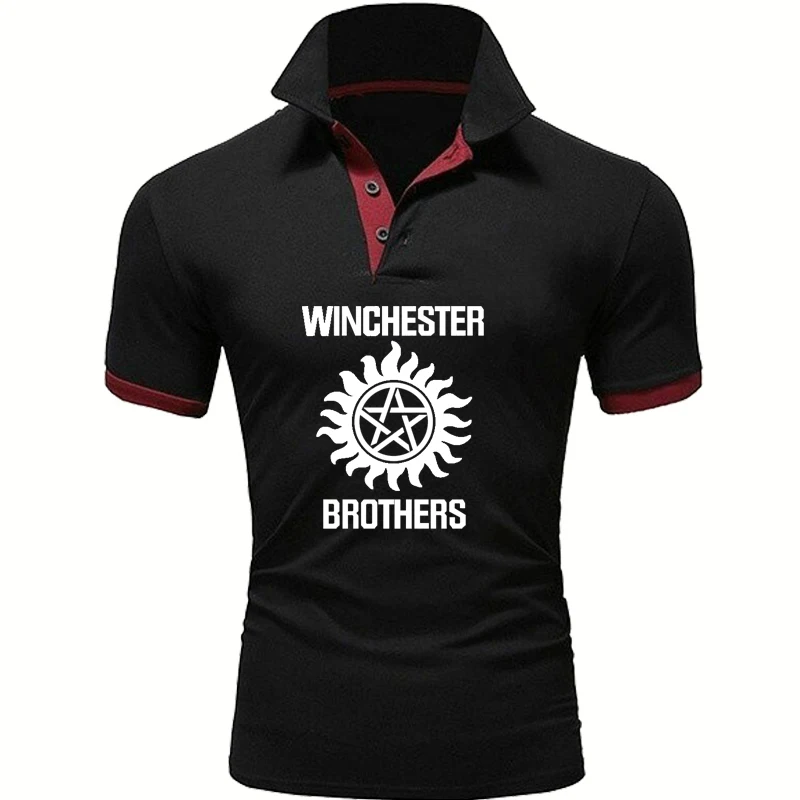 

Mode Casual POLO shirt Winchester Auto Logo druck männer POLO shirt einfarbig hohe qualität aus Reiner baumwolle männer kurzarm