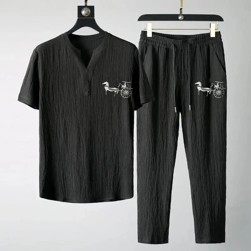 Мужские брюки с V-образным вырезом на пуговицах