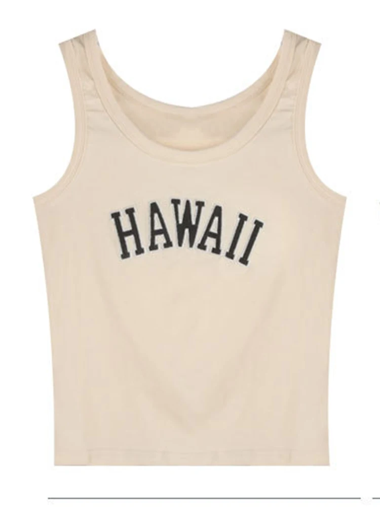 Женский топ с надписью базовый трикотажный жилет в рубчик без рукавов короткий