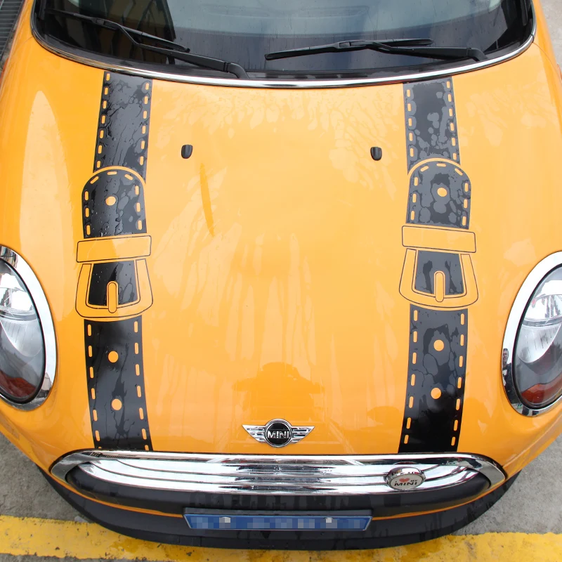 

Cool Stripes Car Hood Bonnet Stickers Waterproof Tunning Supplies For Mini Cooper,seat leon mk3,seat ibiza 6l,opel corsa d,seat