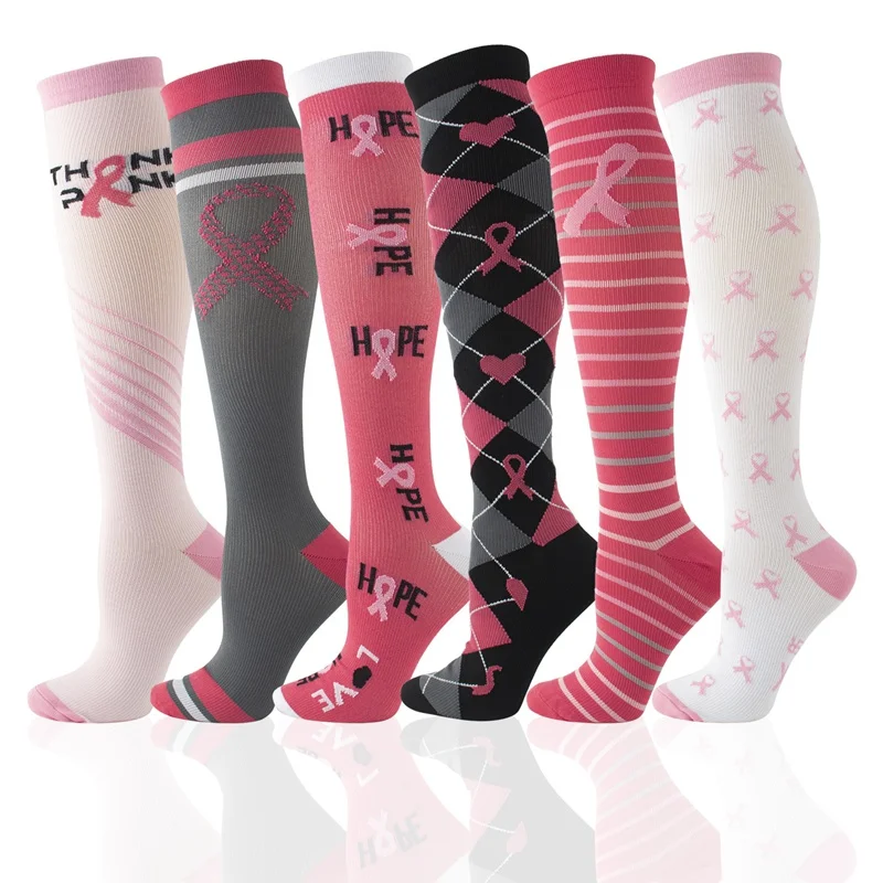 3pcs Printing Unisex Outdoor Keep Warm Varicose Veins Socks Running Sweat Absorption Compression Socks Sports Pressure Socks
