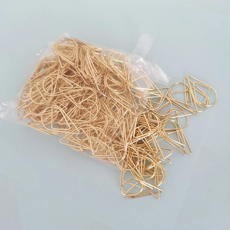 

300 шт., цветные металлические зажимы для бумаги в форме капли, 3 см