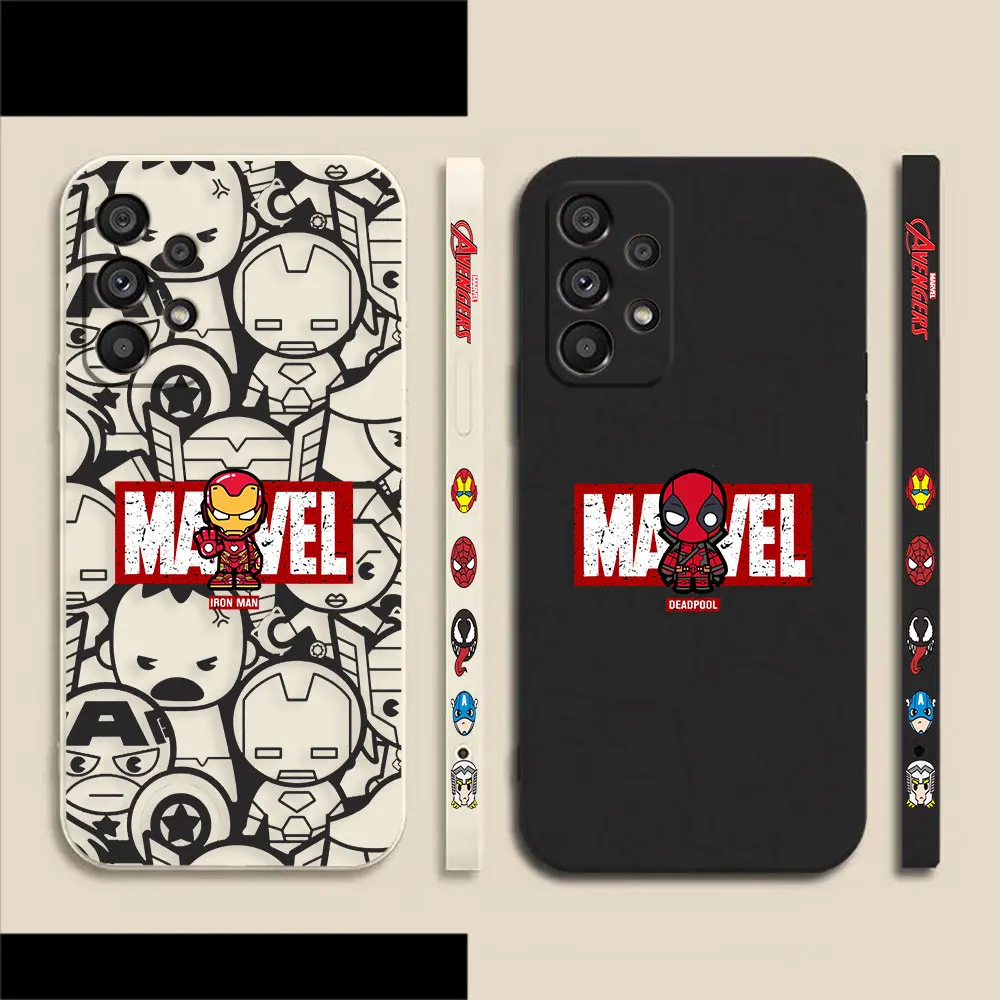 

Marvel Deadpool Iron Man Phone Case For Samsung Galaxy A72 A71 A53 A52 A51 A42 A33 A32 A31 A23 A22 A21S 4G 5G Colour Liquid Case