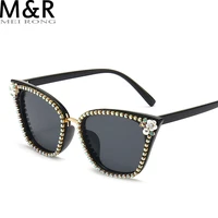 fashion diamond cat eye sunglasses ladies luxury mens and womens prom decoration sunglasses retro diamond big frame