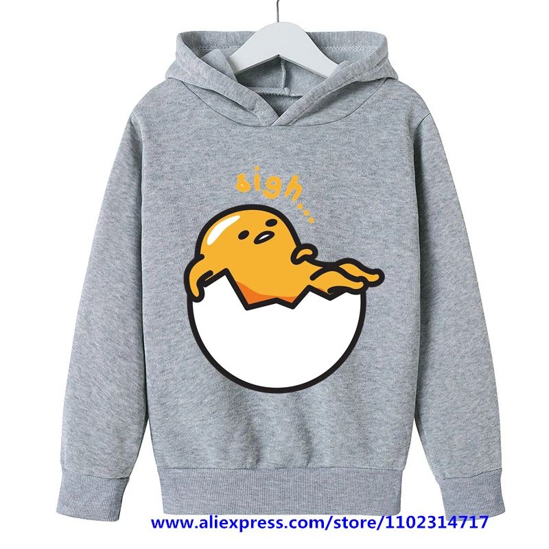 

Sanrio Kids Gudetama Hoodie Baby BOys Clothes Girls Clothing Sweatshirts Spring Boys Long Sleeves Cartoon Hooded MINISO Tops