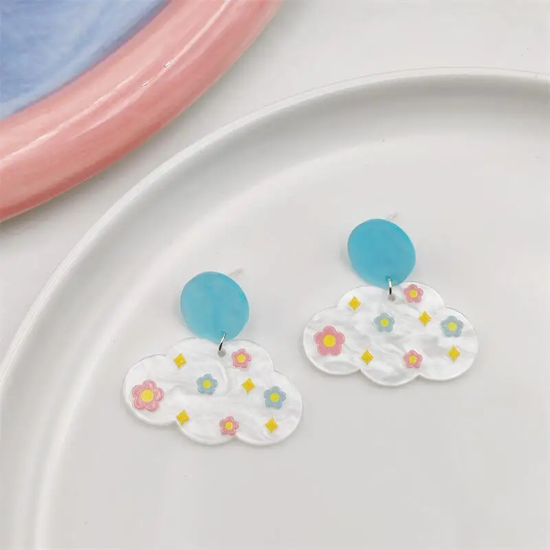 

Acrylic Colorful Clouds Women Earrings Dangle