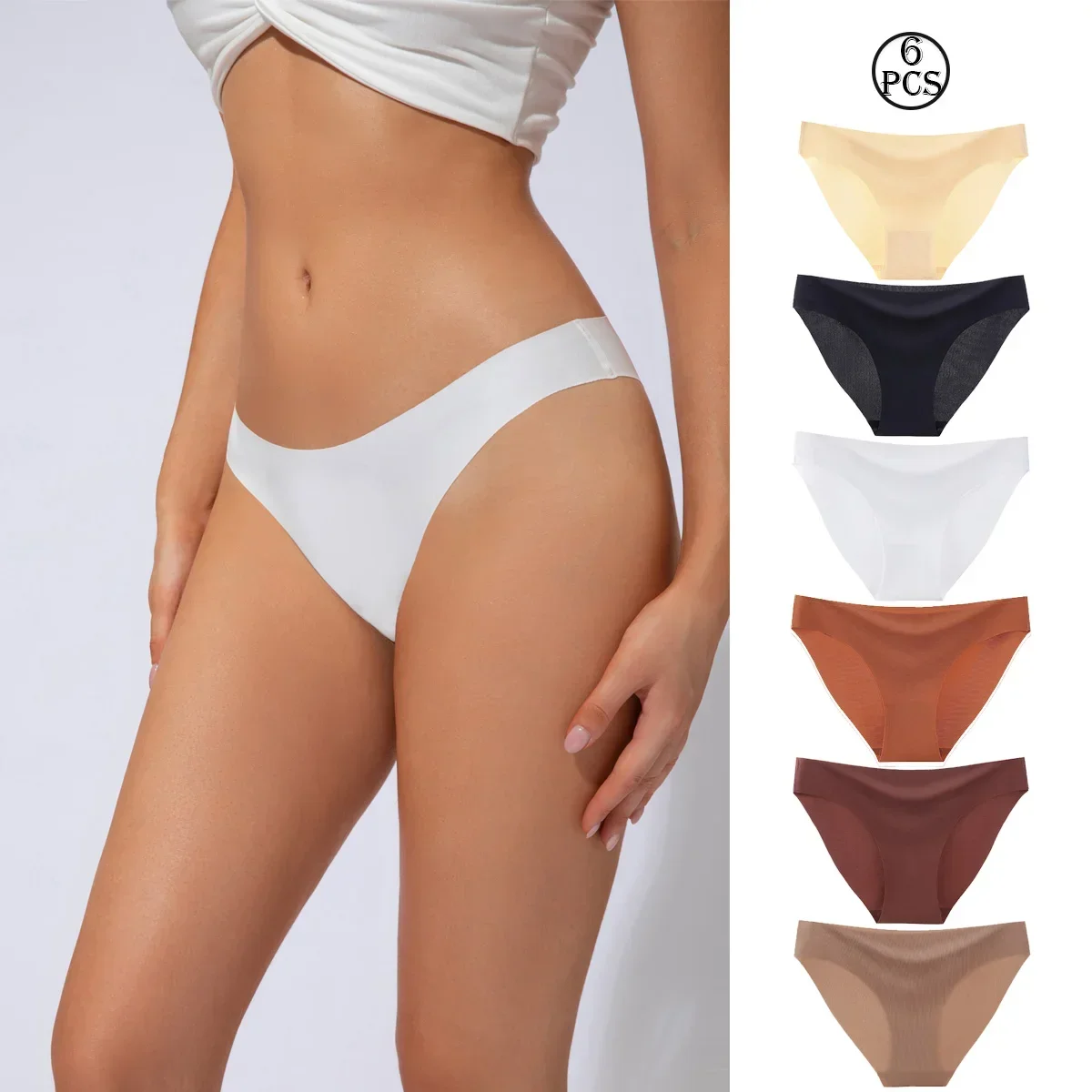 6 шт./компл. вафельные трусики хлопковые женские сексуальные стринги с v-образной