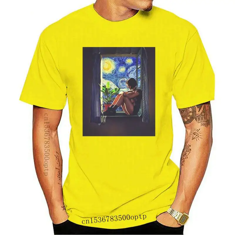 

Новинка 2021, профессиональная футболка Leon Matilda с индивидуальным дизайном, женская футболка с изображением Ван Гога, летняя модная футболка с ...