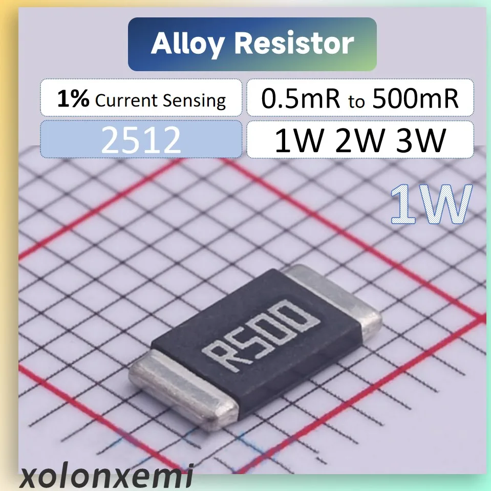 10 шт. 2512 SMD чувствительный резистор из сплава 1% 1 Вт 6432 1mR 2mR 7mR 10mR 15mR 20mR 25mR 50mR 100mR 500mR металлическая фольга