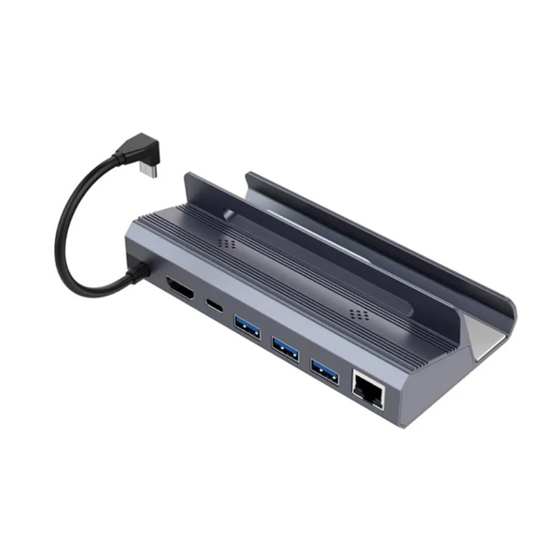 

6 in 1 Type-C Hub Holder Dock For Steam Deck Docking Station TV Base Stand JIAN