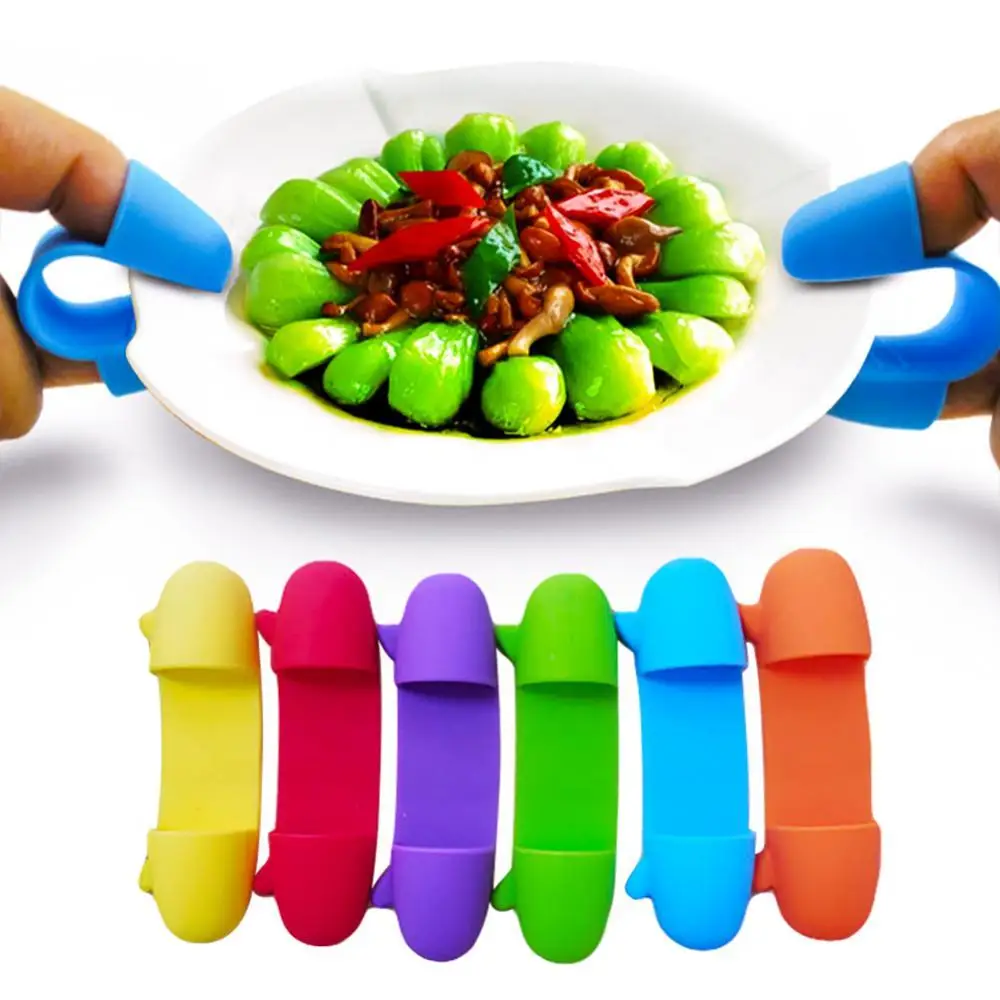 

Silicone Mini 1 Pair Heat Insulated Finger Clip Bowl Dish Plate Clamp Holder
