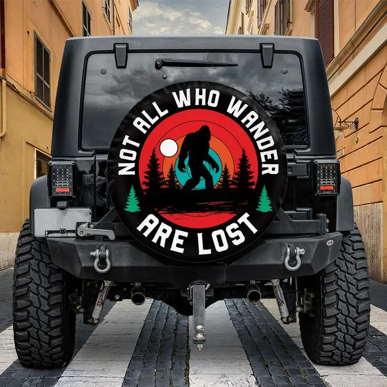 

Bigfoot Wanda чехол для автомобильной запасной шины с отверстием для резервной камеры или без него, запасная крышка для шины для кемпинга, Bronco, CRV, ...