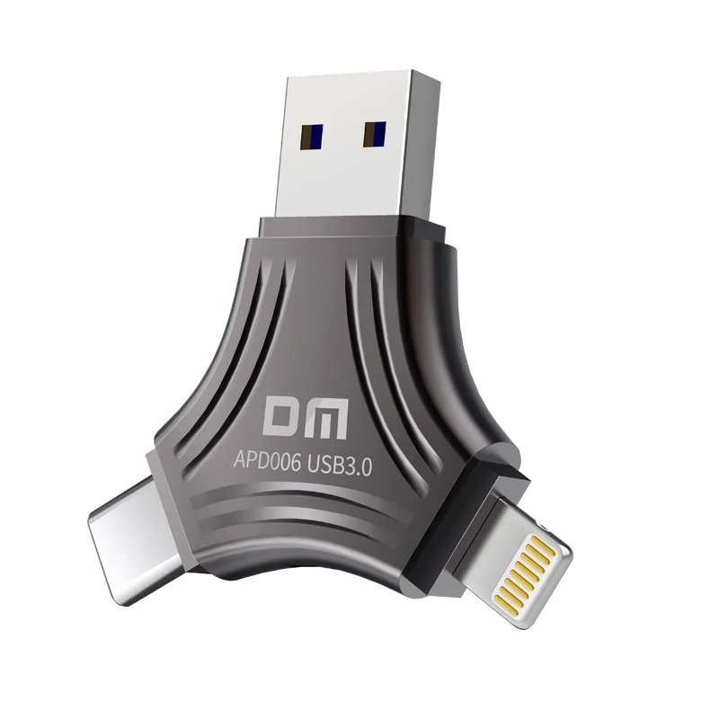 USB-флеш-накопитель DM 3 в 1 для iPhone и смартфона типа C Mac APD006