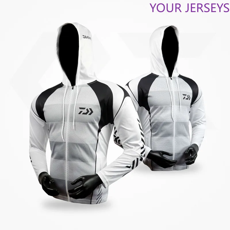 

New Outdoor Fishing Sun Protection Clothing Men Breathable Quick-drying UV Fishing Clothing Long Sleeve Hooded Fishing Clothing