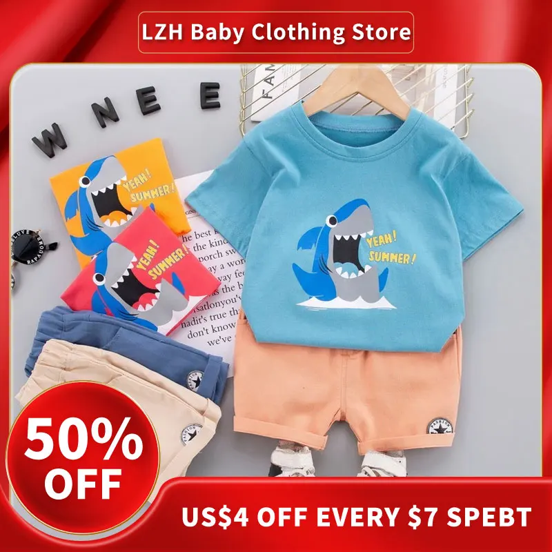 

Новый летний спортивный костюм с коротким рукавом для маленьких мальчиков, комплекты повседневной детской одежды, шорты с коротким рукавом, костюмы для мальчиков, женская одежда