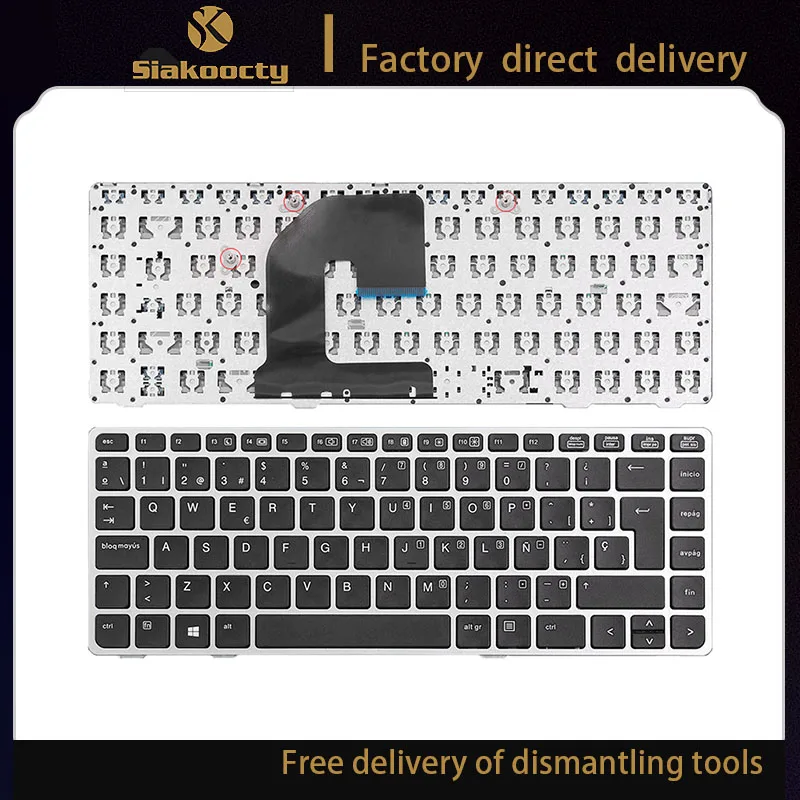 

Новая испанская клавиатура La для латиноамериканских языков для HP Probook 6460b 6465b 6470b 6475b с серебристой рамкой, черная, Win8