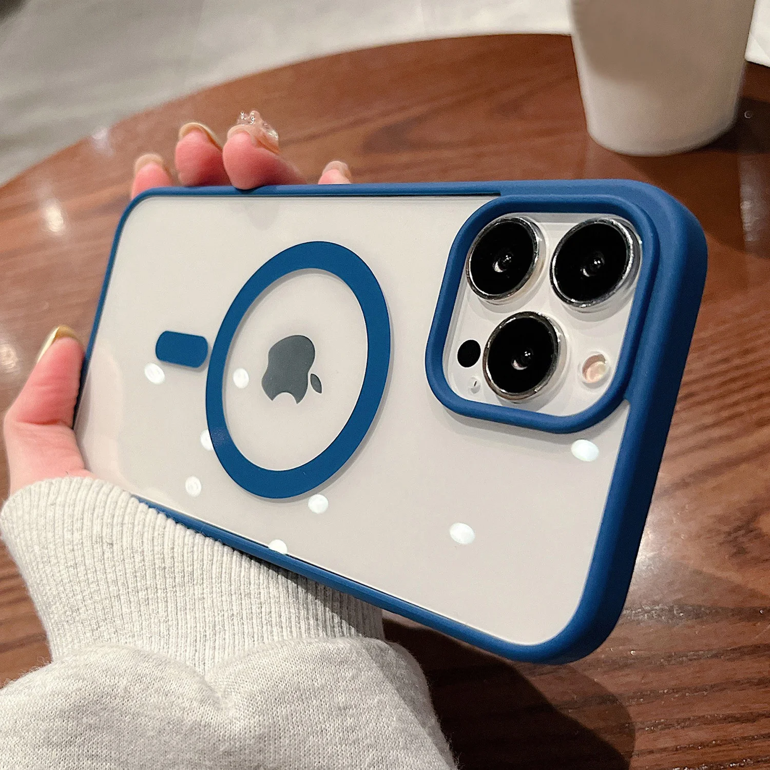 Мягкий Силиконовый противоударный прозрачный чехол MagSafe для iPhone совместим с