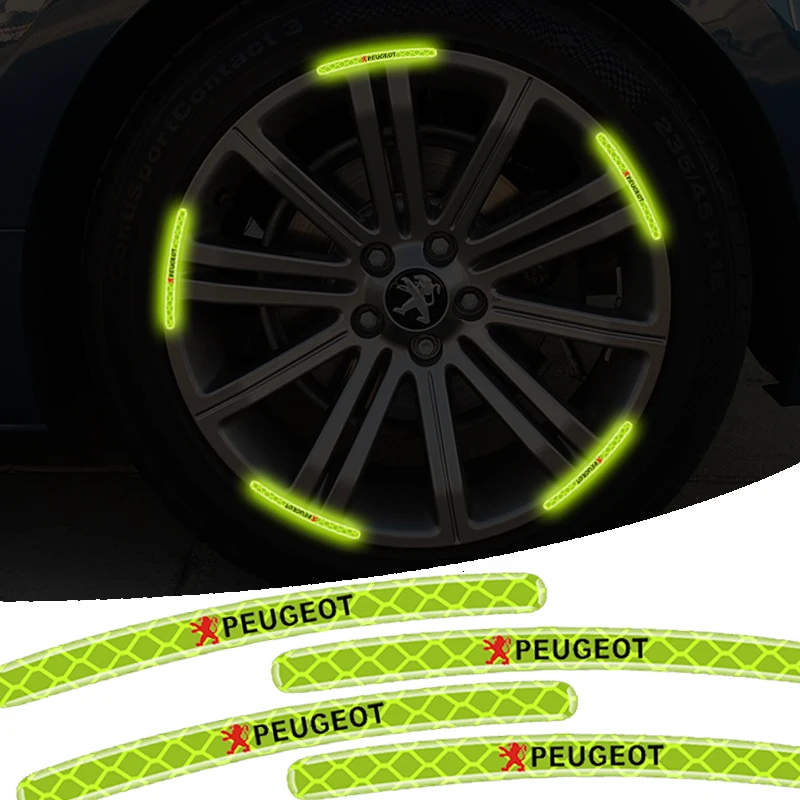 

20Pcs car wheel hub reflective stickers warning reflective strips For Chevrolets Cruze Captiva Lacetti Aveo Niva Trax Malibu Oni