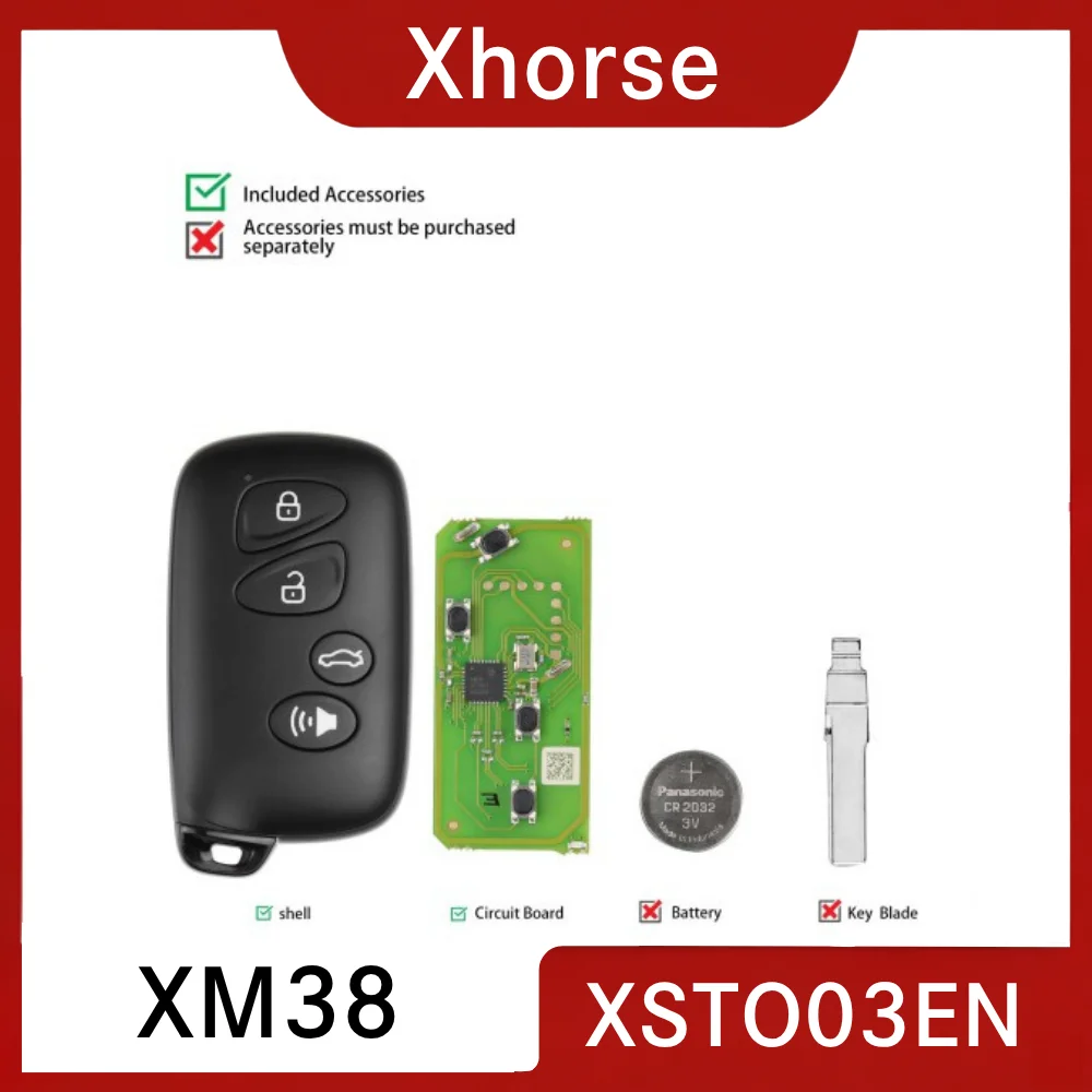 Фото Универсальный смарт-ключ XHORSE XSTO03EN XM38 Series TOY.T с 4 кнопками, совместимый с VVDI Mini Key Tool/Key Tool Pro Max и другими устройствами. №3