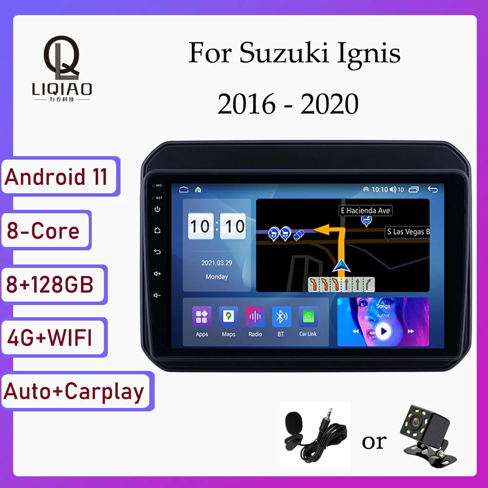 

9" IPS Blu-ray 1280*720P Car Radio For Suzuki Ignis 2016 - 2020 Auto Multimedia Video Player WIFI 4G Wireless Carplay Bluetooth