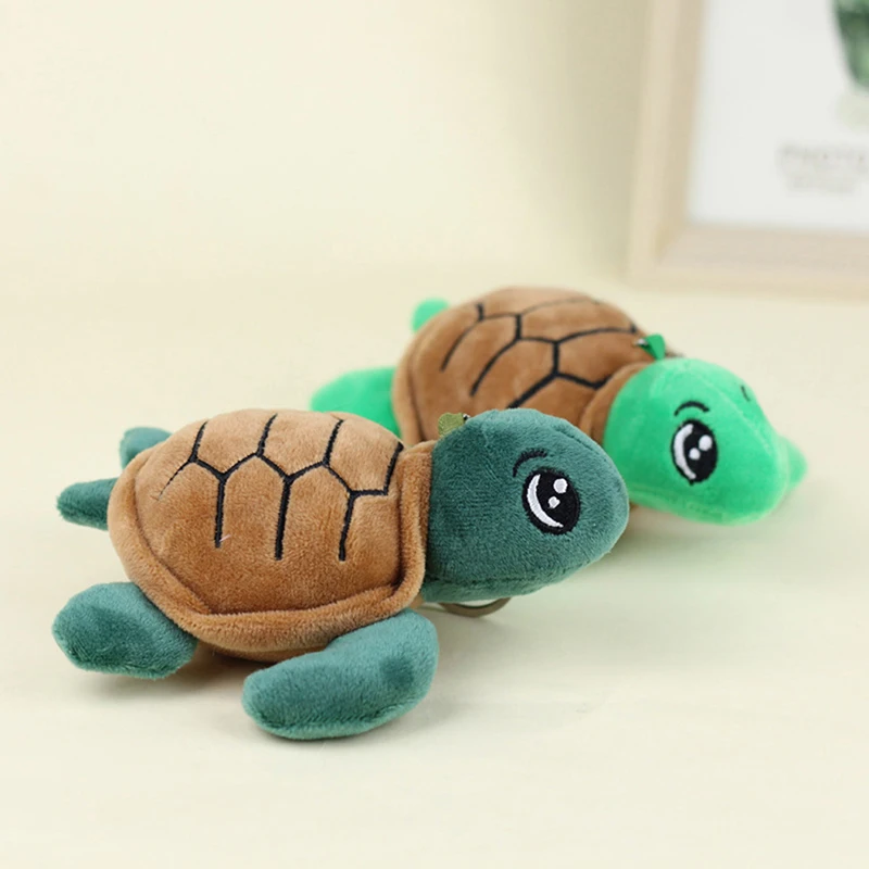 

14cm Plush Toy Cartoon Turtle Marine Animal Pendant Keychain Soft Stuffed Doll Keychain Backpack Car Bag Key Ring Decor Gift