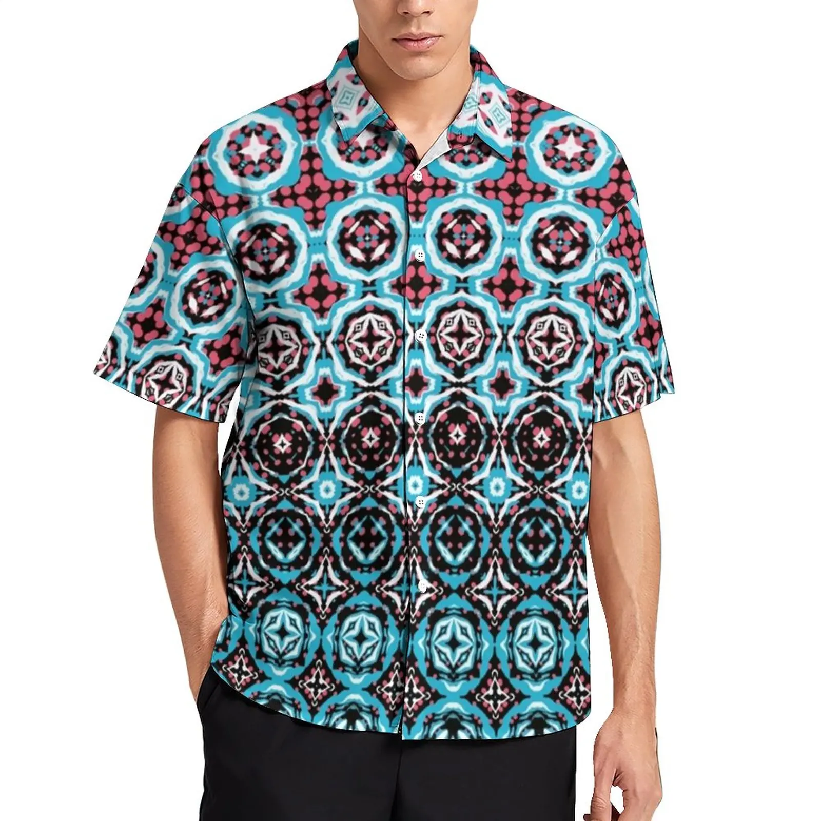 

Retro Hippy Floral Vacation Shirt Modern Design Hawaiian Casual Shirts Men Harajuku Blouses Short Sleeve Custom Top Plus Size