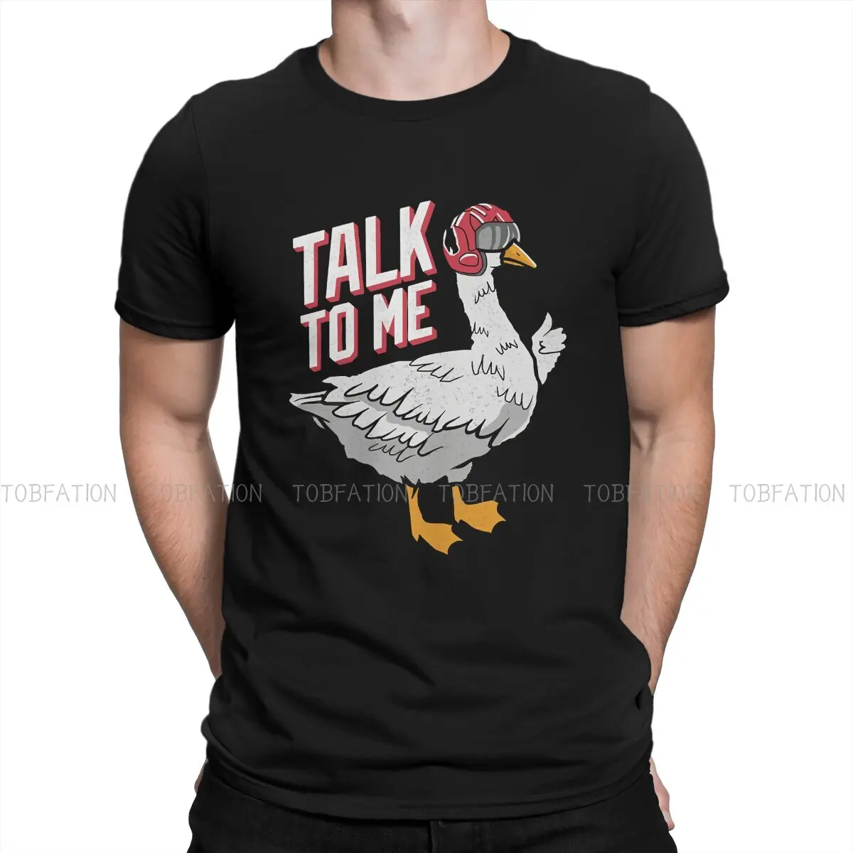 

Talk To Me Goose Hipster TShirts Top Gun Maverick Goose Film Men Harajuku Fabric Tops T Shirt O Neck Oversized