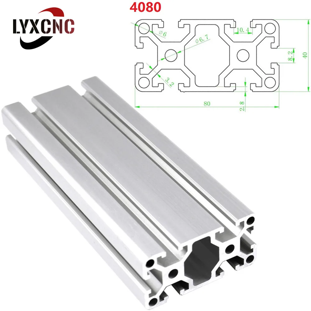 

4080 Aluminum Profile Extrusion 8mm T-slot 6063-T5 European Standard Anodized Linear Rail 800 900 1000mm For CNC 3D Printer Part