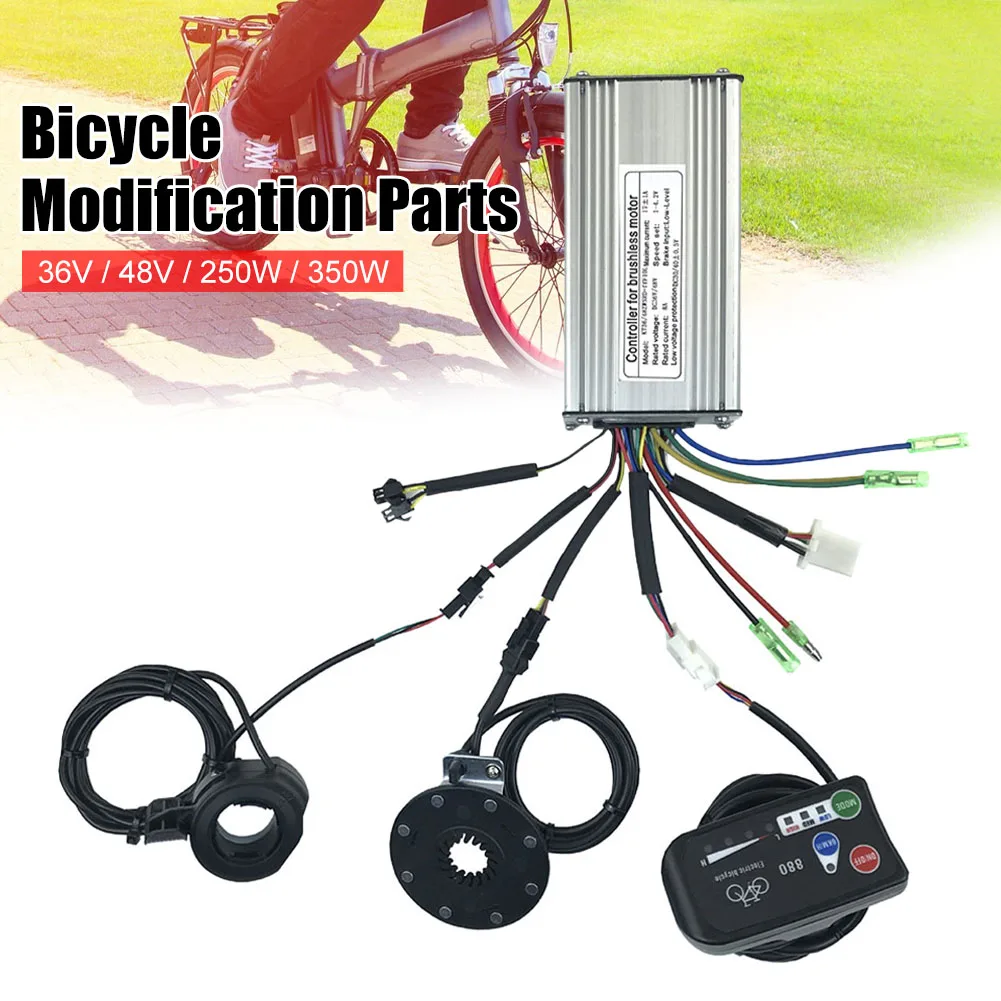 

E-Bike Controller Set Brushless Square Wave Controller with KT-LED880 Display 130X Thumb Throttle Sensor 36V/48V 250W/350W Tools