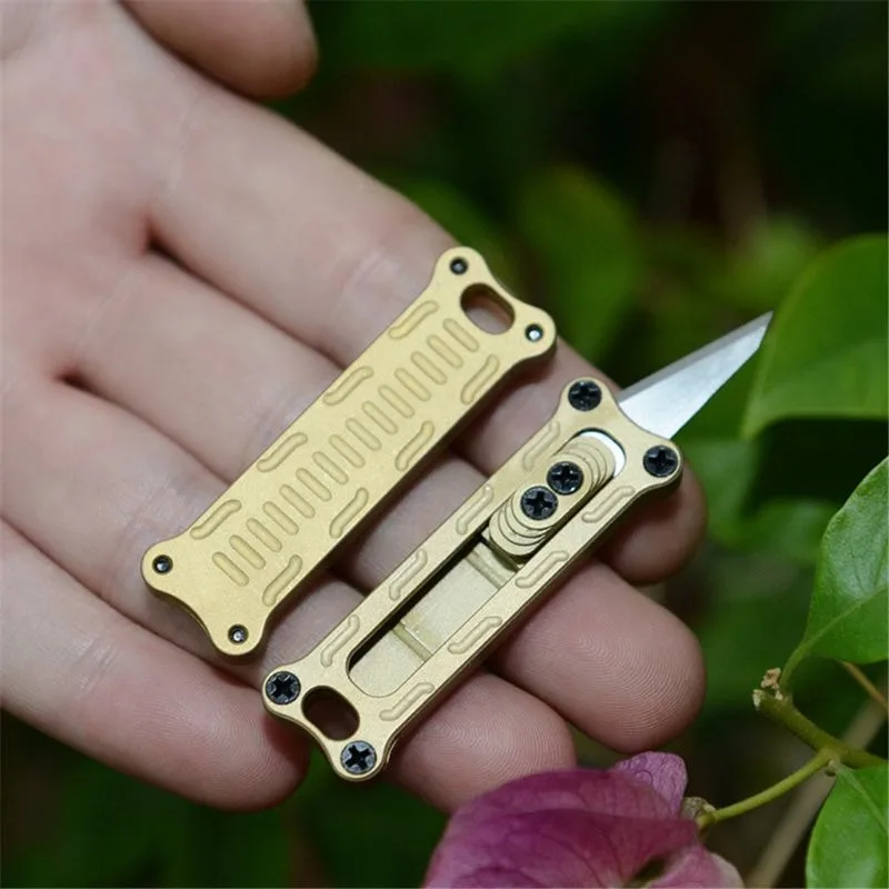 

Brass Paper Knife Mini Portable Outdoor Folding Knife Multi-function Keychain Knife Out of the Box Express Pure Copper Knife