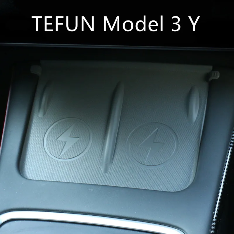For Tesla Model3 Y 2021 2022 Accessories Car Phone Wireless Charging Pad TPE Pad Model Y Anti-skid Pad Accessories