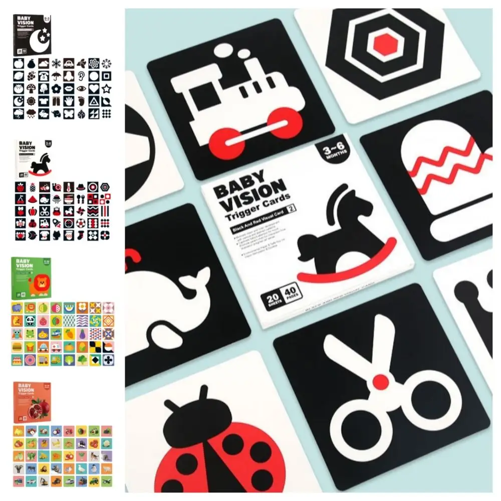 

High Contrast Infant Visual Stimulation Card Early Educational Cognition Montessori Baby Toys Logical Thinking Training