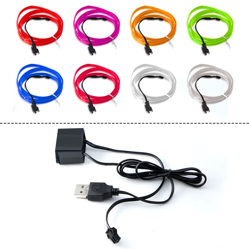 1~5M EL Wire String Strip Tube Light Neon Glow USB Car Interior Atmosphere Decor Lamp for Chevrolet Colorado Cruze Malibu - купить по